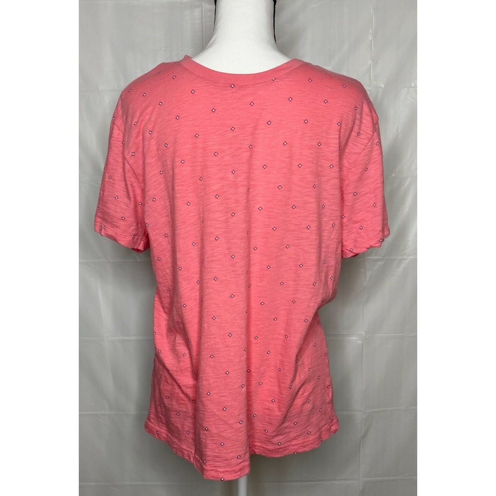 Aeropostale T-Shirt Men's Crew Neck Coral Pink All Over Diamonds Cotton Sz M